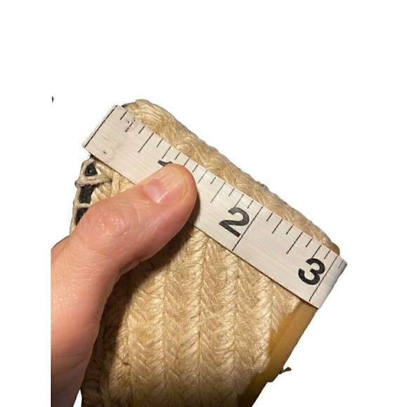 Vince Sophie Leather Espadrille Wedge size EU 36 US 6 Black Jute Rope - Picture 10 of 13